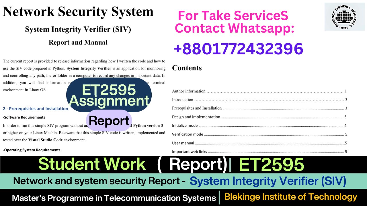 Client Work (Report)ET2595Network Security & Integrity Verification Blekinge Institute of Technology