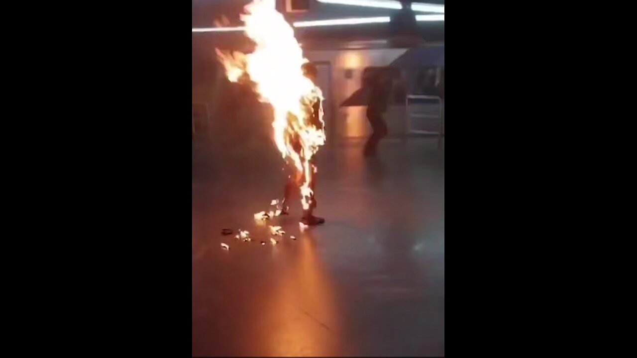 A man has set himself on fire in a subway station in Brazil.