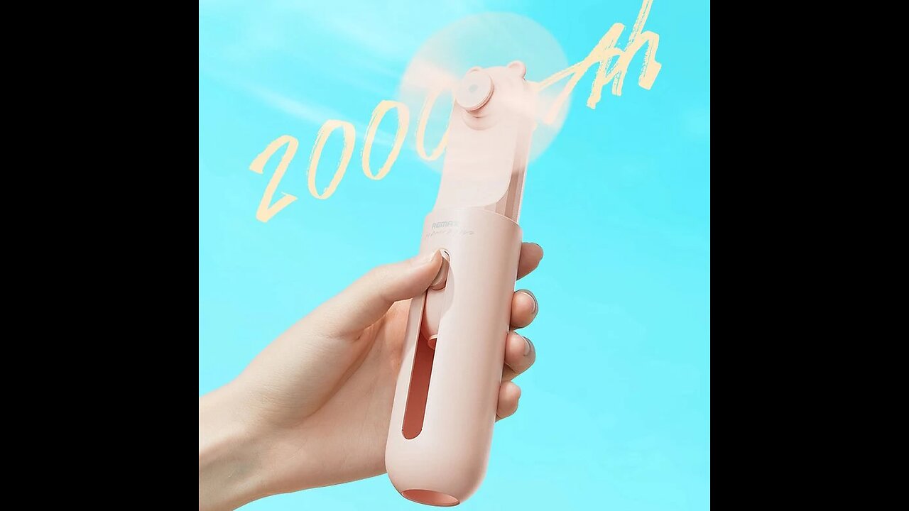 2-in-1 Portable Handheld USB Fan & Power Bank, for Hiking, Driving, Home & Office