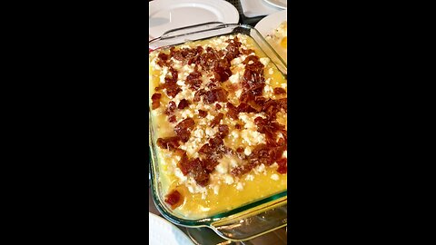 Polenta with bacon and cheese