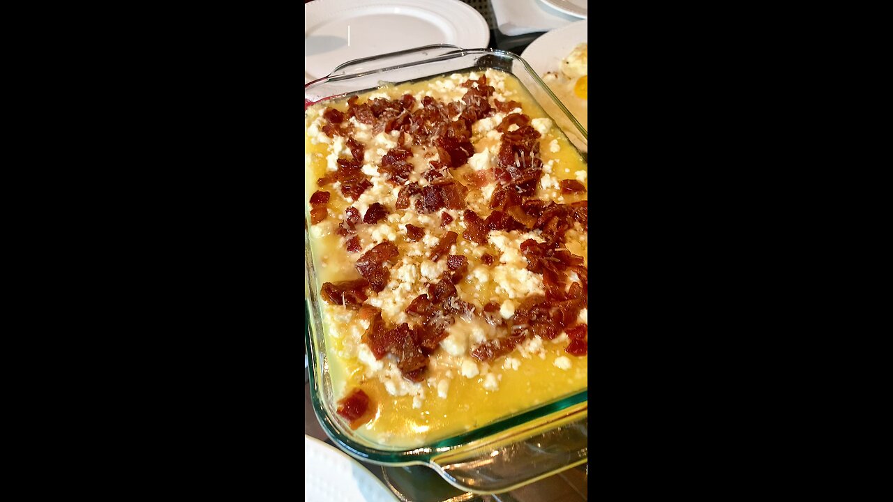 Polenta with bacon and cheese