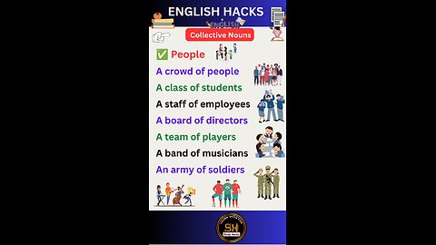Collective Nouns for People you must know for all exam #studyhacks123 #english #collective #shorts