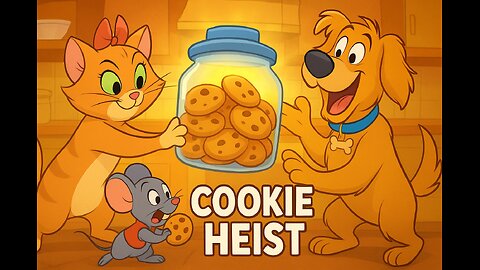“Cookie Heist 🍪 | Funny Disney-Style Cartoon Short (Cat, Mouse & Dog)”