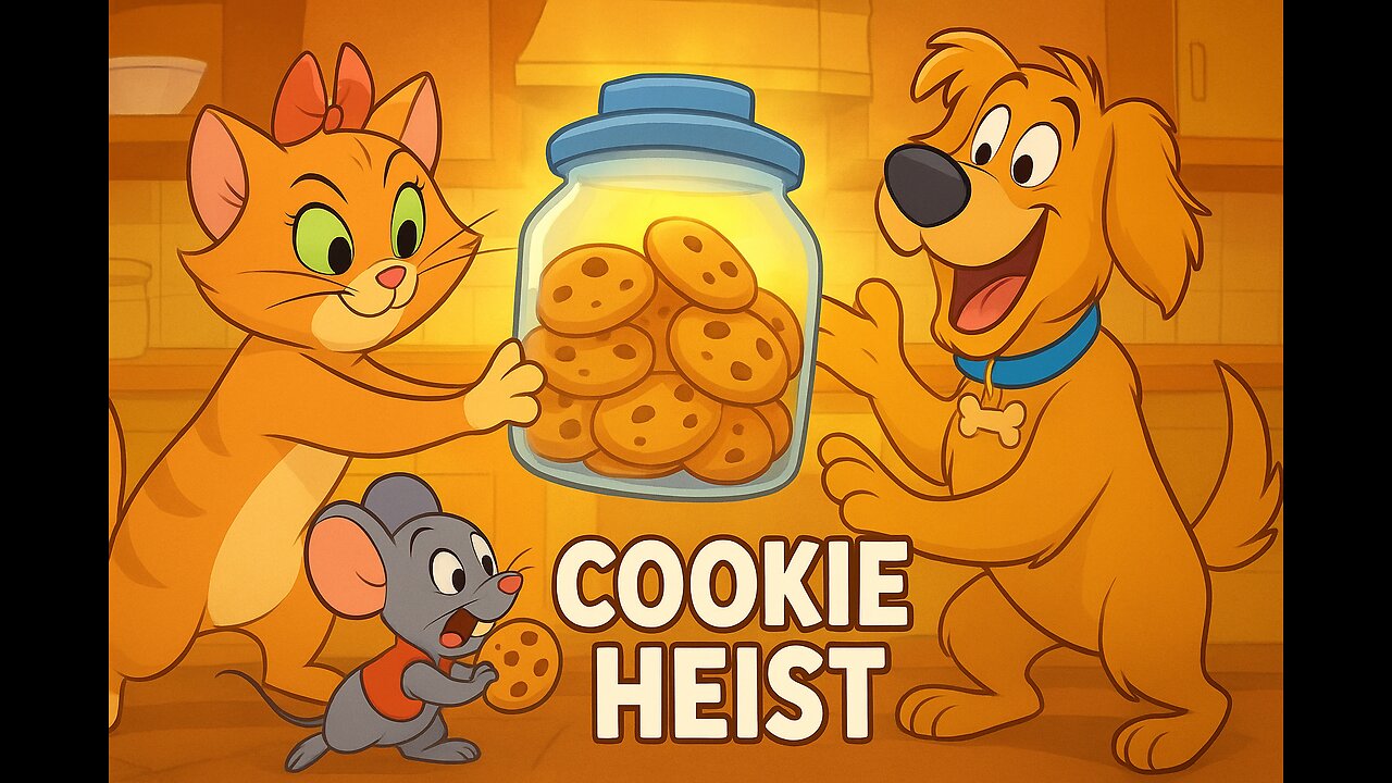 “Cookie Heist 🍪 | Funny Disney-Style Cartoon Short (Cat, Mouse & Dog)”