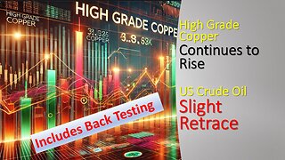 High Grade Copper Continues to Rise & US Crude Oil Slight Retrace