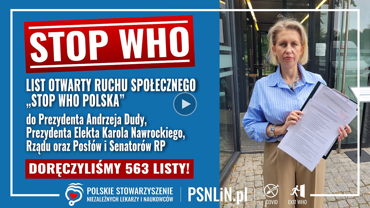 STOP WHO - PSNLiN doręczyło 563 listy do Prezydentów, Posłów i Senatorów RP