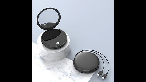 Portable 20000mAh Power Bank with Mirror & 3 Types of Connectors, for iPhone & Android