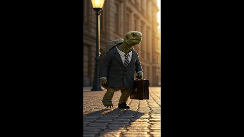 Turtle Commutes to Office Like a Boss!