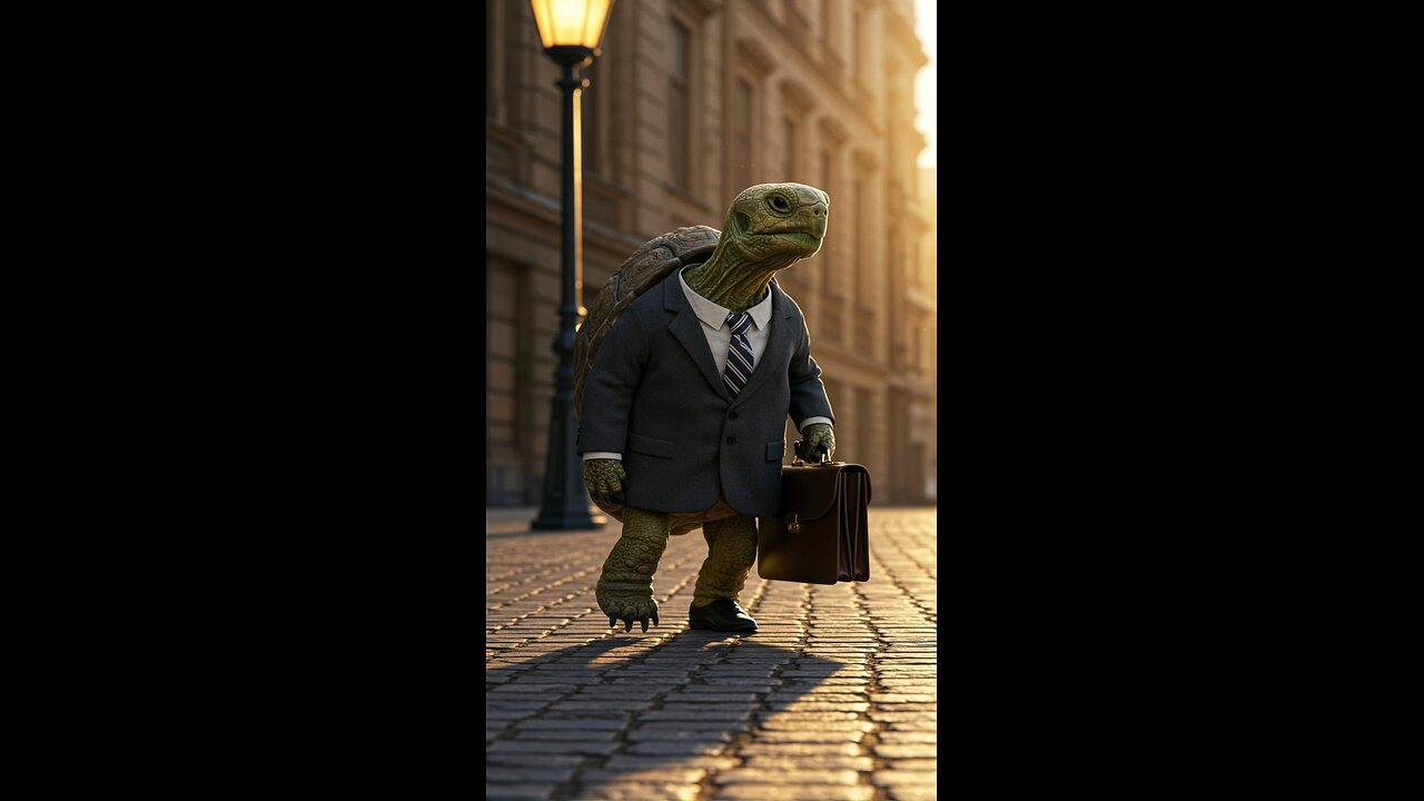 Turtle Commutes to Office Like a Boss!