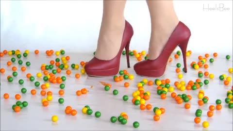 Paint Balls Crushed by High Heels