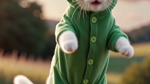 🐸 “Frog Cat Dance Challenge” – Cat in a Frog Costume Goes Viral! #Shorts