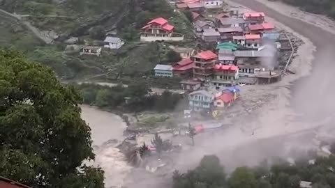 Terrifying moment floods completely destroy Indian village — 50 missing in disaster