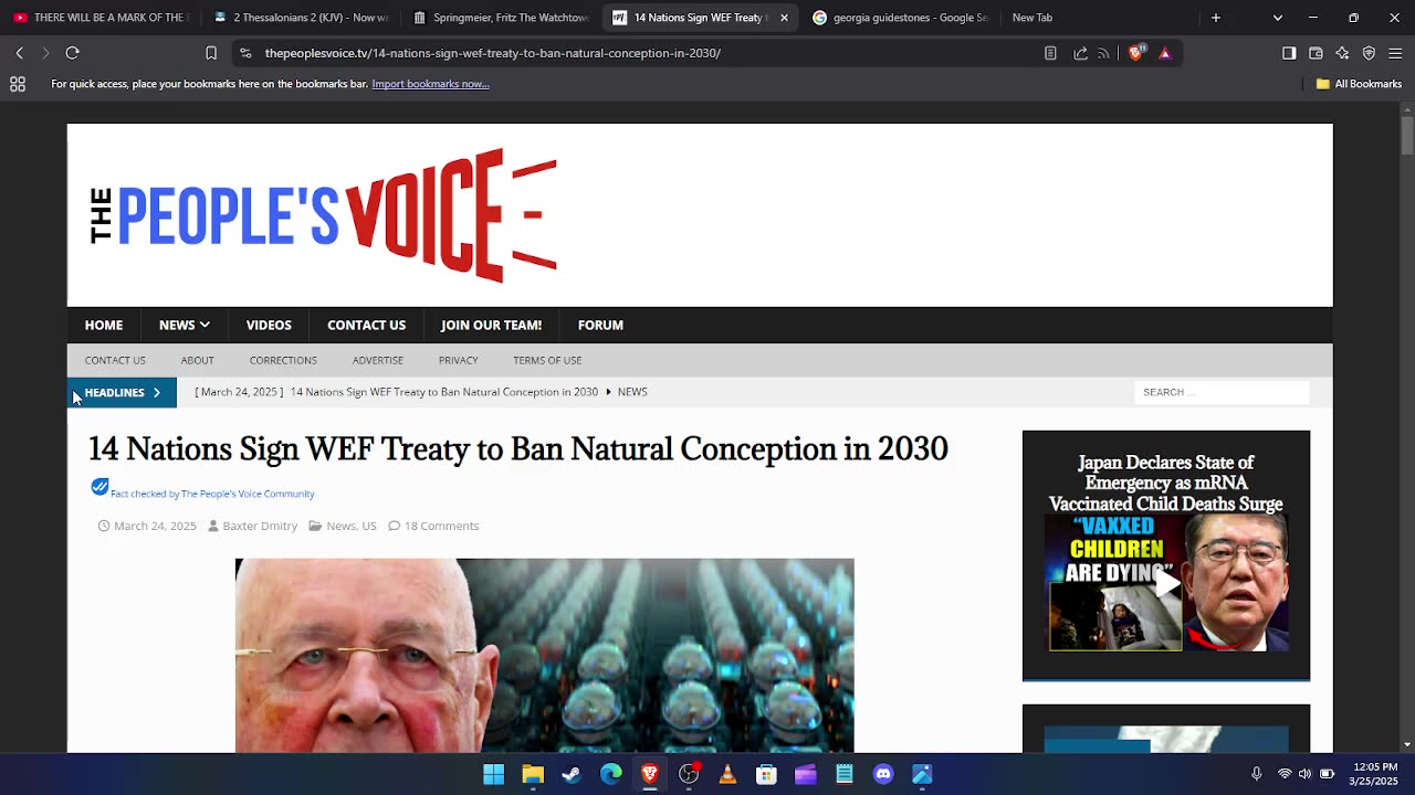 14 NATIONS SIGN WEF TREATY TO BAN NATURAL CONCEPTION IN 2030