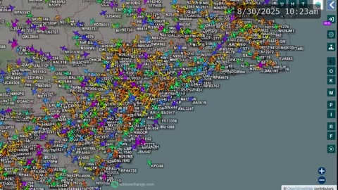 More New York New Jersey Air Traffic Time Lapsed Video - Aug 30th 2025 - no audio -