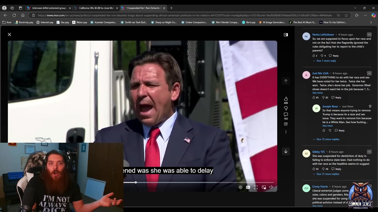The LEFT pushes racial DIVIDE in Florida | CommonSensePRose&Cons