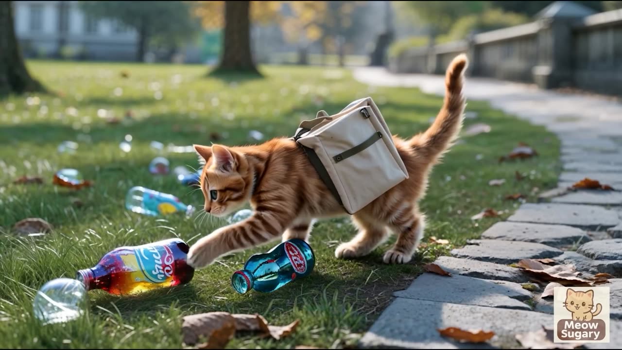 Mama Cat Trims Fur on the Farm and Makes Tiger Hat For Kittens At Home