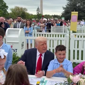 President Trump “really into” coloring with the kids at the Easter Egg Roll