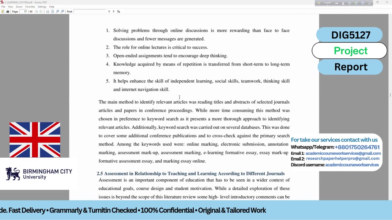 Student Work (Project) | DIG5127 Database & Web App Development | BCU UK