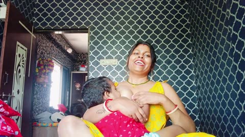 My new Red yellow Dress at home village life vlog 