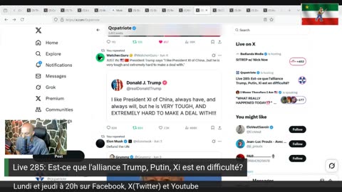 Live 285: Est-ce que l'alliance Trump, Putin, Xi est en difficulté?