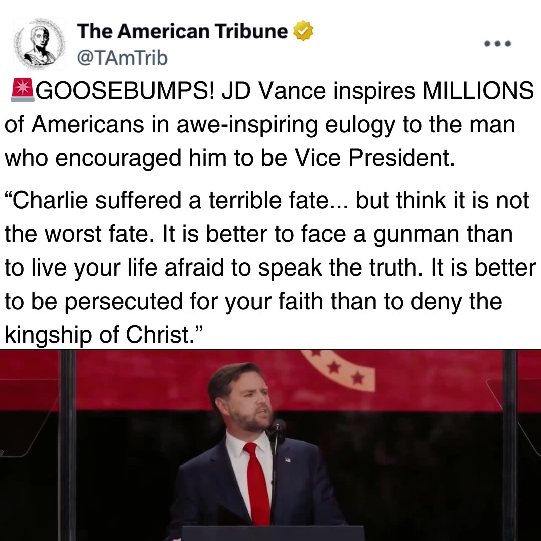 JD Vance Delivers Rousing Eulogy To Carry On Kirk Legacy As America Mourned, Celebrated Charlie Kirk