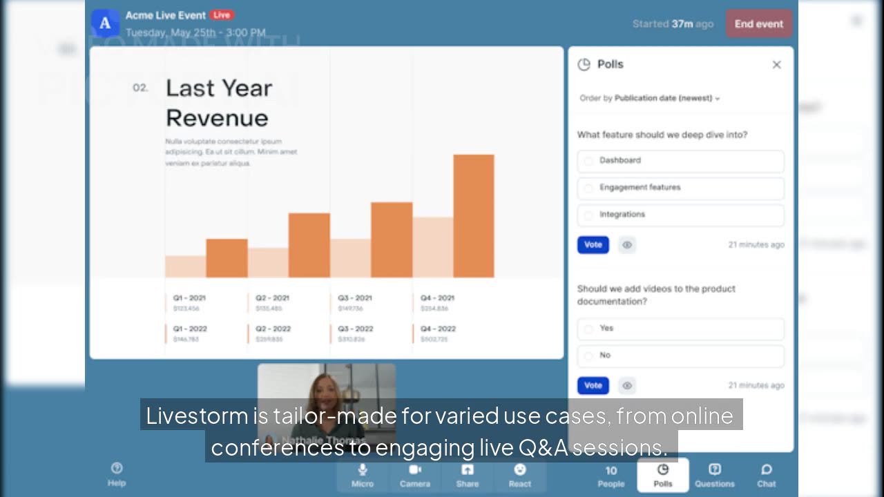 Livestorm Virtual Events: Host Interactive Conferences at Scale