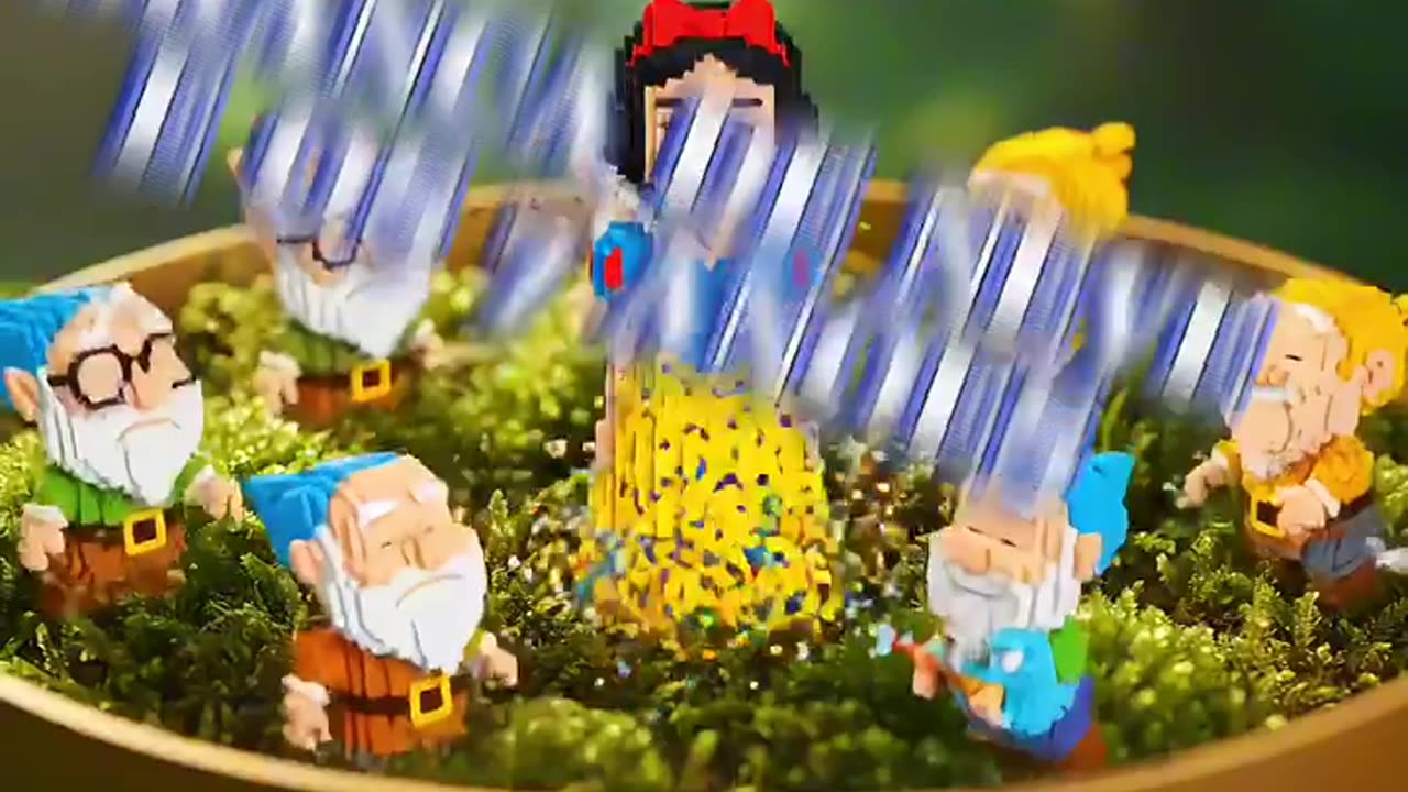 ASMR Snow White & Seven Dwarfs Build | Relaxing Lego Soundscape