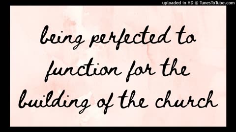 being perfected to function for the building of the church
