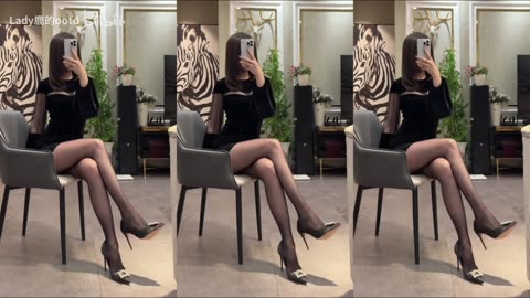 Bewitching Obsidian black Stockings Luring Show Walk | Daily Beauty EP 1404