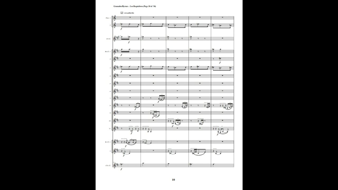 Enrique Granados – Los Requiebros (Clarinet Choir + 2 Piccolos)