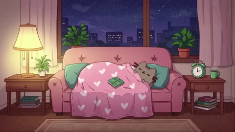 Pusheen’s Lofi Study Session 🌙 | Chill & Unwind in a Dreamy Pink Room