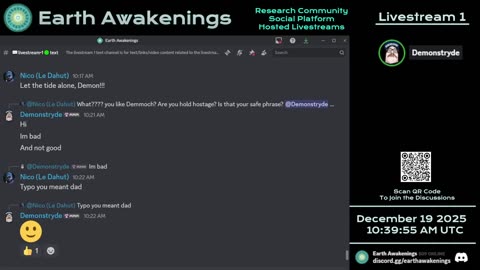 Earth Awakenings - Livestream 1 - #4219 - Live on Rumble/Youtube/X-Twitter/Twitch