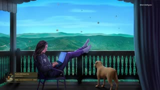 Beautiful views and cozy vibes with my daughter and puppy🐶🎧