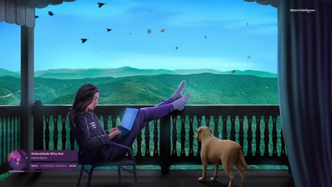 Beautiful views and cozy vibes with my daughter and puppy🐶🎧