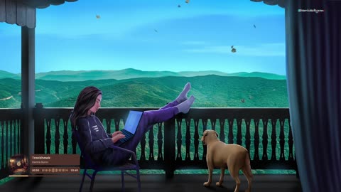 Beautiful views and cozy vibes with my daughter and puppy🐶🎧