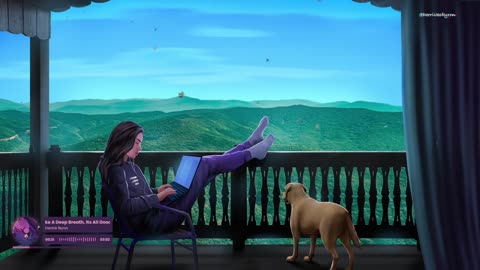 Beautiful views and cozy vibes with my daughter and puppy🐶🎧