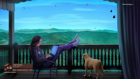 Beautiful views and cozy vibes with my daughter and puppy🐶🎧