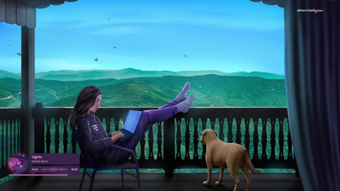 Beautiful views and cozy vibes with my daughter and puppy🐶🎧