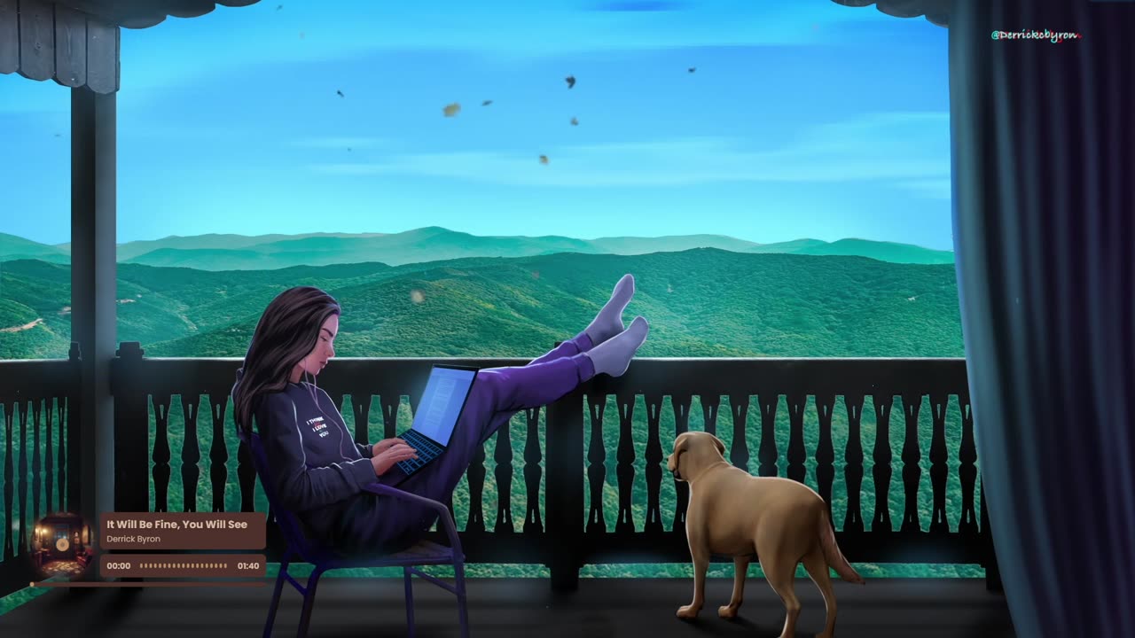 Beautiful views and cozy vibes with my daughter and puppy🐶🎧