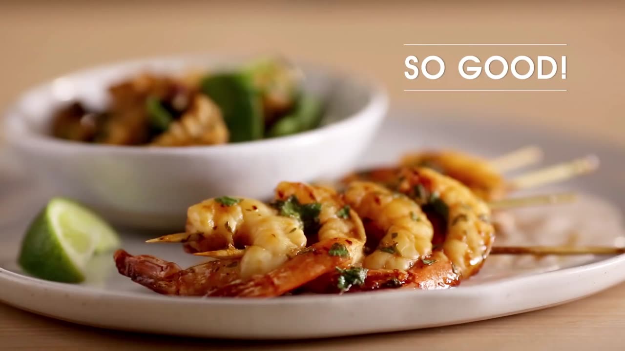Shrimp with Pecan, Rice