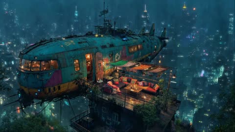 Lofi Zen 🌌 Skyline Serenity with Electric Rain | Chill Beats for Study, Sleep & Relaxation