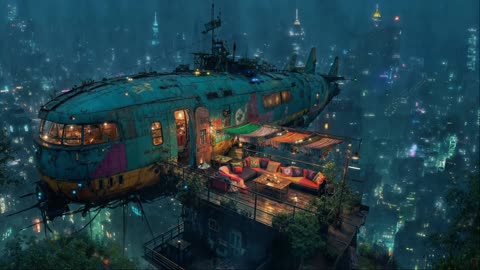 Lofi Zen 🌌 Skyline Serenity with Electric Rain | Chill Beats for Study, Sleep & Relaxation