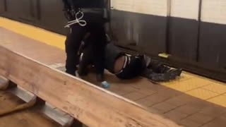 Negro attempts murder on subway, White man thinks fast