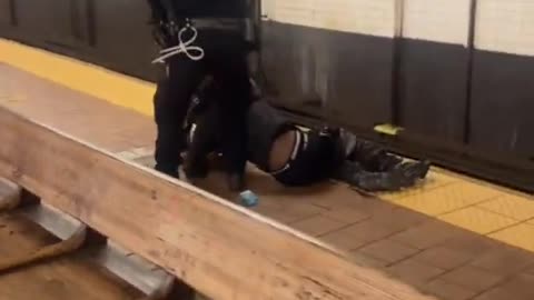 Negro attempts murder on subway, White man thinks fast
