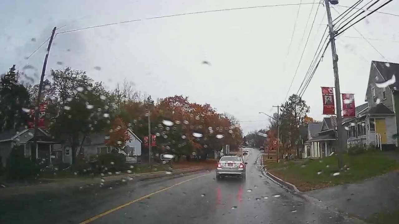Veterans banners are installed on poles in Hampton, New Brunswick