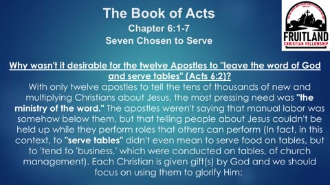 Stephen, the First Martyr - Fruitland Christian Fellowship - Pastor Chuck Reich