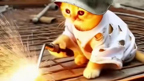 The Poor puppy was made for of by his friends because he did not have good clothes #ai #cat
