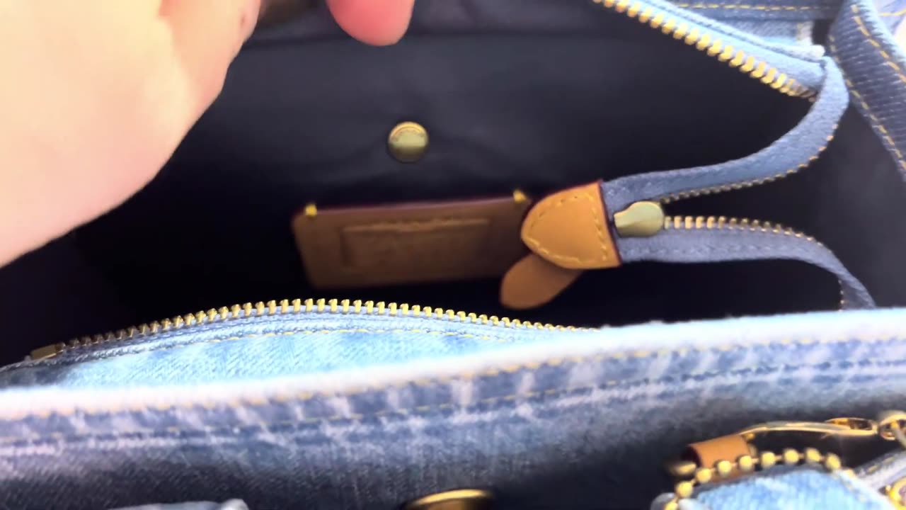 What's in my Coach Denim Mini Cargo Bag. First WIMB of 2025.