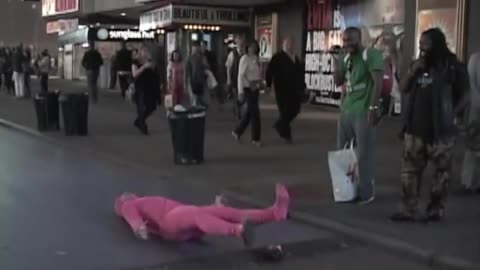 PINK GUY IN TIMES SQUARE