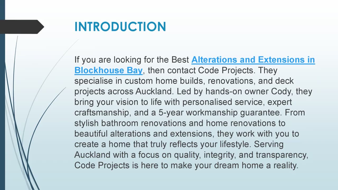 Best Alterations and Extensions in Blockhouse Bay